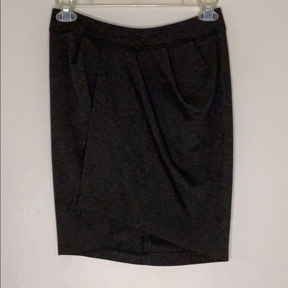 Yoana Baraschi Anthropologie Grey Tulip Skirt Faux Wrap knee length women’s 8 - Picture 1 of 7